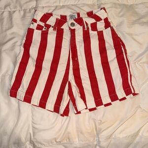 BDG Bold Red and White Striped Shorts